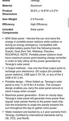 solar charger 60watt 4 panels portable