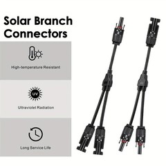 1 pair Solar Panel Y Branch Cable Connection Waterproof Adapter Connector Extens