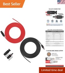 20 Feet 10AWG Solar Extension Cable with Female and Male Connector Solar Pane…