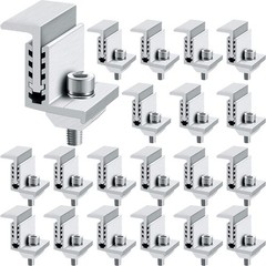20 Pack Solar Panel End Clamp Mounting Z Bracket Mid Clamps Aluminum Rail End…