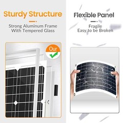 Solar Panel Kit 20W 12V Solar Battery Trickle Charger Maintainer + Upgrade Co…