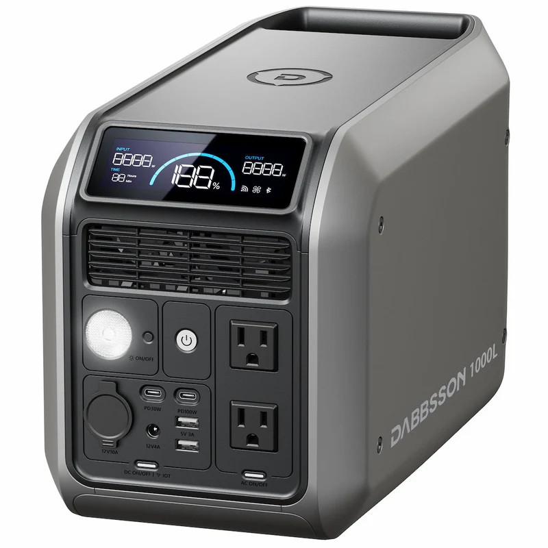 Dabbsson 1008Wh 1200W Portable Power Station Solar Generator for Camping Home US