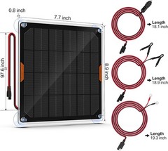 5W 12V Solar Car Battery Charger Portable Waterproof Solar Power Battery Charger