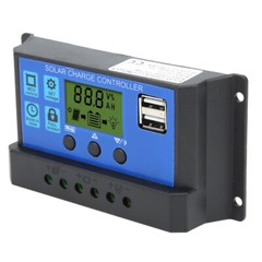 Solar Panel Controller LCD Battery Control USB Output 12V/24V 30A