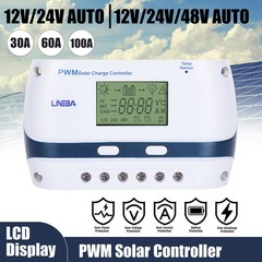 100A Solar Charge Controller 12/24/48V Battery PV Regulator Auto Focus Tracking