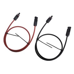 1 Pair 10 AWG 3 Feet Black + Red Solar Panel Extension Cable Wire Connector