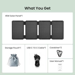 45W Dual Output Waterproof Solar Panel Charger – Ideal for Camping & Hiking