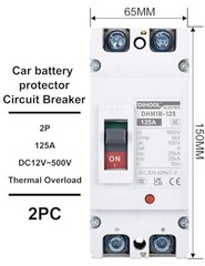 125 Amp DC Circuit Breaker, Battery Disconnect Switch for Power Station 125a