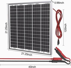 Kit de panel solar de 50 W y 24 V, controlador PWM inteligente e impermeable de