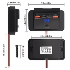 RV USB Charging Panel Dual USB C PD 36W Each + For QC3.0 12V 24V System