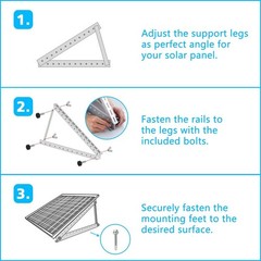 28″ Solar Panel RV Tilt Mount Brackets Ground Roof Flat Surface Adjustable Frame