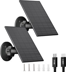 2W Solar Panel for Security Camera Outdoor, 5V Usb/Type-C Solar Charger Compatib