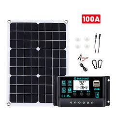 200 Watts Solar Panel Kit 100A 12V Battery Charger w/ Controller Caravan Boat RV