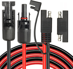 Solar Panel to SAE Adapter Cable – 10FT 10AWG Solar Extension Cable for RV Solar
