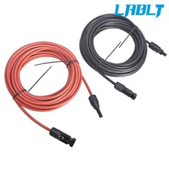 LABLT 30 FT 12 AWG Black and Red Solar Panel Extension Cable Wire Connector