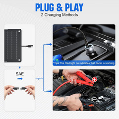 10W Solar Car Battery Charger Maintainer 12V Waterproof Portable Solar Trickle C