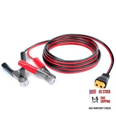XT60 Connector Cable to Alligator Clip, 12AWG 12V Battery Clamp to 12AWG-5FT