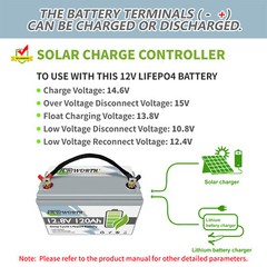 2 Pack LiFePO4 Lithium Battery 12V 100Ah for RV Off-grid Solar Marine 100A BMS