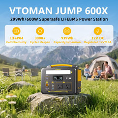 Jump 600X Portable Power Station 600W, 299Wh Solar Generator Lifepo4 Battery Pow
