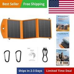 Solar Panels 30W Portable Foldable Solar Charger with 5V USB-A and USB-C Fast…