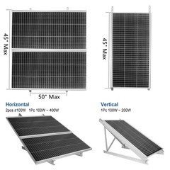 45″ Solar Panel Mount Bracket for 100-400 Watts Solar Panel with Enhanced Cro…