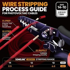 Crimpadora solar 14–10 AWG para conectores de cables de paneles solares