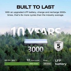 Portable Power Station DELTA 2 Max, 2400W LFP Solar Generator in 1 Hr, 2048Wh