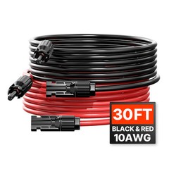 30FT Solar Panel Extension Wire with Female & Male Connectors 10AWG 1 Pair