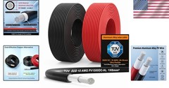 Cost-Effective 10 AWG Solar Extension Cable 2×20 FT – Black & Red Approved