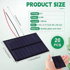 20 Pcs Small Solar Panels Bulk 6v 100ma Mini Polycrystalline Solar Cells DIY …