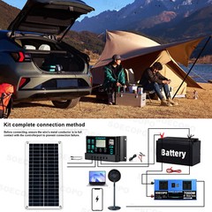 7000W Solar Kit 12V 110V Inverter Battery ChargerLighting/Camping 200W PanelJY