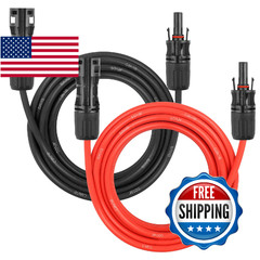 Solar Panel Extension Cable – 8AWG 20FT Solar Wire Cord 8 Gauge PV Wire with Fem