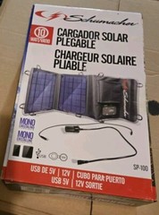 Schumacher SP-100 10W Foldable Solar Panel Charger, Power Regulation, Chainable