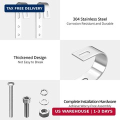 4PCS Solar Panel Mounting Brackets for Balcony & Fence, No Drill | 304 Sta