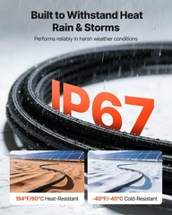 30ft 10AWG Solar Extension Cable, Tinned Copper, IP67 Waterproof, MC4 Connectors