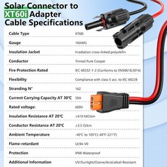 Reliable XT60i Solar Panel Connection Cable