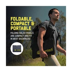 SunJack 60W Folding Portable Solar Panel Charger with Kickstands, IP67 Waterp…