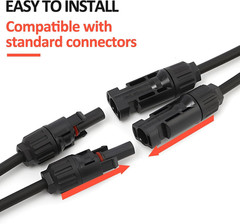 10FT 10AWG Solar Extension Cable with Male and Female Connectors, Solar Y