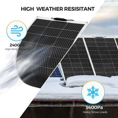 100W Flexible Solar Panel Monocrystalline PV Module For RV Boat Camper Off-Grid