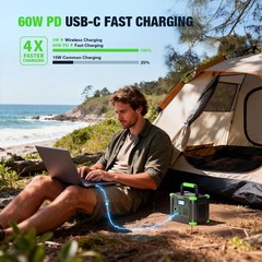 Portable Power Station 330W 288Wh Solar Generator with 60W USB-C PD Fast Char…