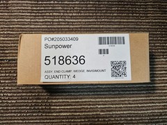 (QTY 20) SunPower 518636 End Clamp Assembly, Wedge, InvisiMount Black