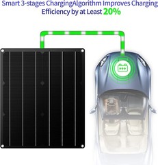 10W Solar Battery Maintainer Waterproof Car RV Charger 12 Volt Tender Trickle