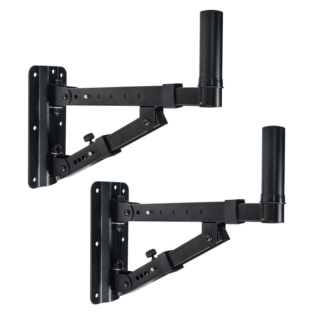 Sound Town 2-Pack Adjustable Wall Mount Speaker Brackets with 180-degree Swiv…