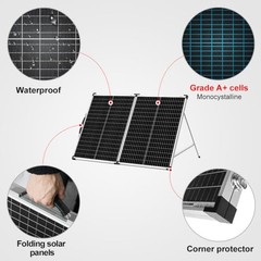 Foldable Solar Panel 100 Watt Monocrystalline Solar Suitcase Portable 100W