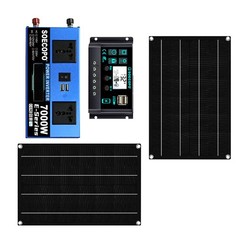 7000W Solar Bundle: 12V24V to 110V/220V Inverter + 2pcs High-Efficiency Solar