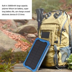 Solar Power Bank 36800mAh 34LEDs 4 USB Output Type C Micro Input Solar External