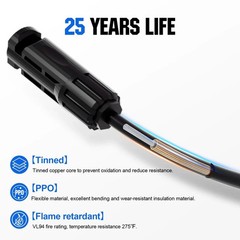Solar Y Branch Connector PV Adapter Cable MC4 Parallel Plug Tool Kit Wire