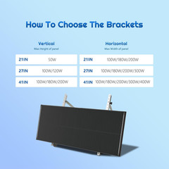 Adjustable 41In Solar Panel Tilt Mount Brackets for Roof, RV, Boat, Off-Grid