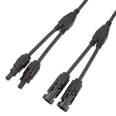 1 Pair Solar Panel Y Branch Parallel Cable 2 to 1 Solar Connectors