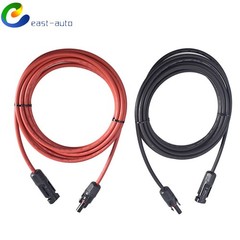 Solar Panel Extension Cable Wire Connector 1 Pair 12AWG 15ft Black+Red